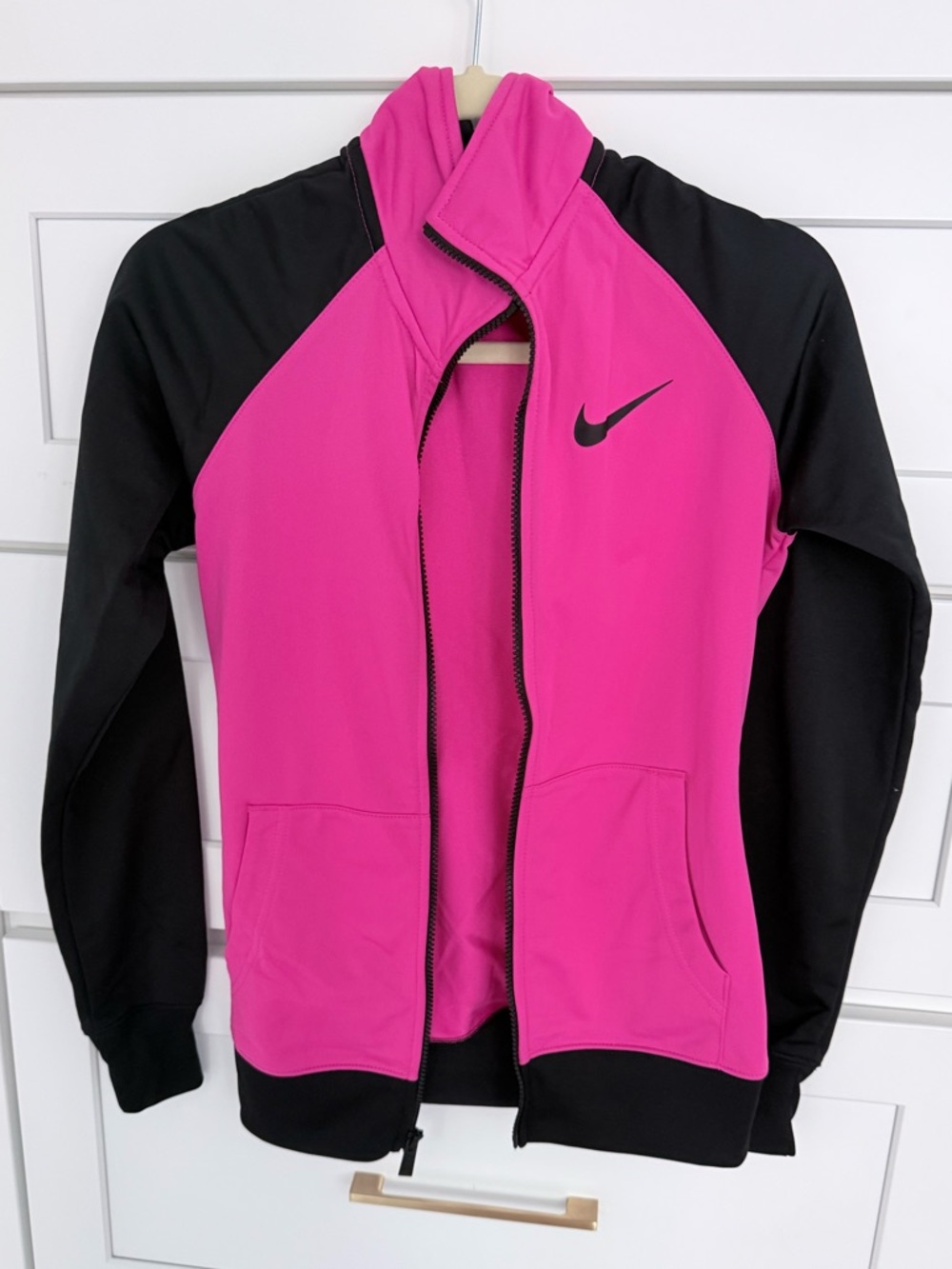Nike Pink and Black Full-Zip Athletic Jacket top size xs, pants size s